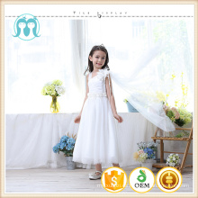 2017 nuevas muchachas del vestido del desfile Princess Long Flower girls vestido de boda diseño formal blanco puro hermosos niños se visten para el partido